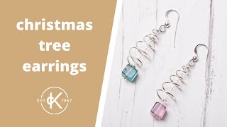 Wire Wrapped Christmas Tree Earrings Tutorial  Kernowcraft [upl. by Theda]