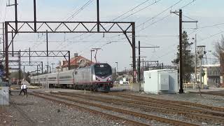 20160310 March 10 2016 SEPTA push pull test train with Amtrak ACS64 Lansdale Station Silverliner IV [upl. by Alyacim]