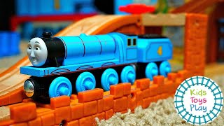 Giant Thomas the Train Wooden Railway Track Build Video for Kids [upl. by Nycila]