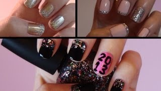 Three Easy New Years Eve Nail Tutorials [upl. by Eigriv922]