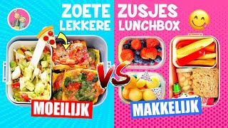 LEKKERE LUNCHBOX IDEEËN voor KINDEREN  MAKKELIJK vs MOEILIJK Gezonde Lunch Tips ♥DeZoeteZusjes♥ [upl. by Lemaceon649]