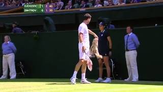 Grigor Dimitrov superb drop shot  Wimbledon 2014 [upl. by Horatia42]