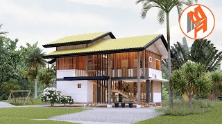 Simple House Design 3BedroomModern Bahay Kubo12x7 Meters [upl. by Ydnelg]