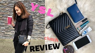 YSL pouch Saint Laurent clutch review What fits inside The one clutch bag you need [upl. by Wanonah]