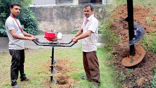 Earth Auger Machine Review  Working and Assembling  Call Us  7829055044 [upl. by Tallu]