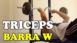 COMO GANAR MASA MUSCULAR EN LOS BRAZOS  EJERCICIOS PARA TRICEPS CON BARRA W [upl. by Jarib]