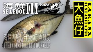 【漁人推介】海鮮DIY 教你如何劏 大魚仔木黃 三枚切 Seafood DIY Fillet Scale Clean Caranx Sexfasciatus [upl. by Alenson385]