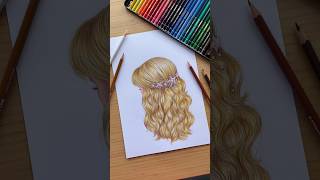 Zo teken je blond krullend haar 😍 tutorial van​⁠ lievemerlijn tekenen tutorial tekenles kapsel [upl. by Valerlan]