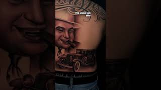 Back piece tattoo  Black and Grey alcapone tattoo drawing whitewash [upl. by Berte]