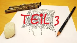 Wie malt man ein Zentangle Tutorial Serie  Teil 3 [upl. by Zachar]