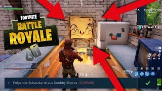 Fortnite  Schatzkarte aus Snobby Shores  Herausforderung Lösung  Treasure map Challenge [upl. by Ciardap]