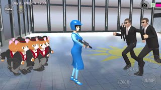 HOW TO PLAY POLICE RINA TAMAKI WITH CAT BUTLER ROBOT CATCH BOSS YAKUZA 👮 SAKURA SCHOOL SIMULATOR [upl. by Emelina]