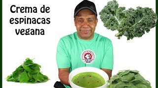 Crema de espinaca vegana sopa de espinacas sin grasas [upl. by Yssirk369]