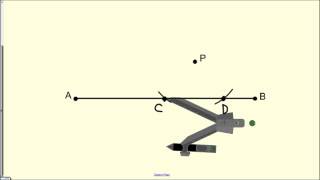 constructing a perpendicular line through a point off the line [upl. by Stanleigh]