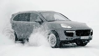 Porsche Cayenne Turbo S  Awesome Snow Drifting [upl. by Niveg]