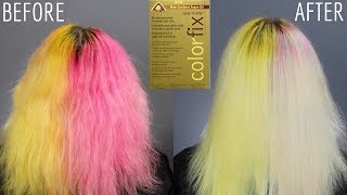 COLORFIX ON PINK amp YELLOW HAIR [upl. by Sherri]