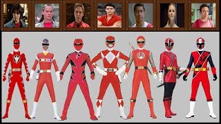 All Red Rangers of Power Rangers 1993 to 2017Mighty Morphin Power RangersTo Ninja Steel [upl. by Skylar]