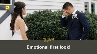 Groom Cries When He Sees His Bride During First Look  Best Wedding Moments [upl. by Yentuoc]