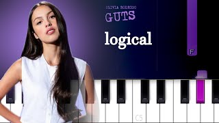 Olivia Rodrigo  logical  Piano Tutorial [upl. by Corrinne]