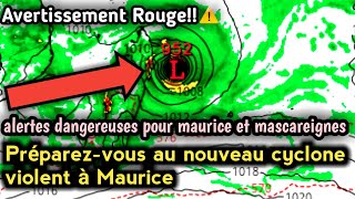 Préparezvous au Nouveau Cyclone Violent à Maurice《Alerte Rouge⚠️》 [upl. by Burne]