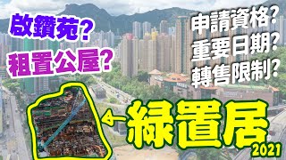 【綠置居2021】申請有咩要知？資格？揀樓次序？轉讓限制？｜鑽石山啟鑽苑｜青衣青富苑｜柴灣蝶翠苑｜租置公屋 [upl. by Thirza]