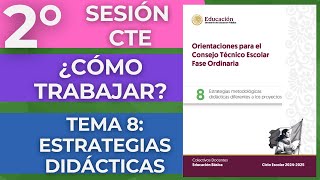 CÓMO TRABAJAR TEMA 8 Estrategias metodológicas didácticas proyectos Segunda Sesión CTE Octubre 2024 [upl. by Tally]