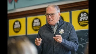 Washington Governor Jay Inslee speaks with NO on 2117 canvassers in UDistrict Nov 3 2024 [upl. by Cirederf]