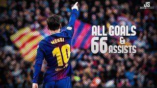 Lionel Messi ● All 66 Goals amp Assists ● 1718 HD [upl. by Ahsinid]