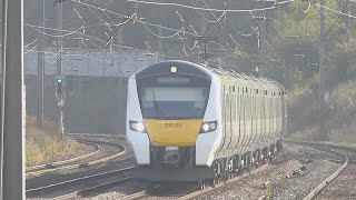 Thameslink Class 700 passes Brookmans Park 101024 [upl. by Studdard650]