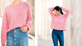 Crochet Ribbed Sweater DIY Tutorial [upl. by Celio]