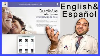 QuickVue AtHome Covid Test Demonstration EnglishEspañol Medical Doctor  POSITIVE RESULT [upl. by Jerry]