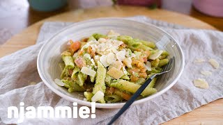 Pasta met broccolipesto en zalm Recept  njammie [upl. by Sarah]