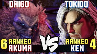 Daigo 6 Ranked Akuma vs Tokido 4 Ranked Ken STREET FIGHTER 6 Showdown [upl. by Palmore613]