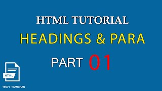 HTML Tutorial for Beginners Tamil  01  HTML HEADING amp PARAGRAPH TAGS [upl. by Enos126]