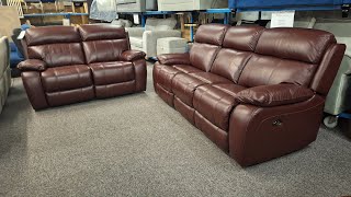 MBMegaBargains  Furniture Village Moreno 32 Seater Leather Electric Recliner Sofas [upl. by Llig]