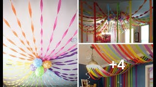 7 IDEAS PARA DECORAR EL TECHO CON PAPEL CREPE QUE PODRÍAS HACER EN DECORACIÓN DE TU PRÓXIMA FIESTA [upl. by Froh]