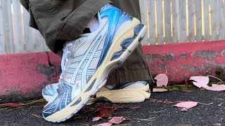 ASICS Gel Kayano 14 Denim BlueCream On Foot Review and Sizing Guide [upl. by Trent807]