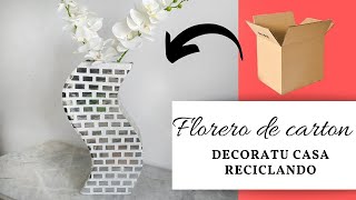 Como hacer un florero de carton  how to make flower vase with cardboard [upl. by Angi]