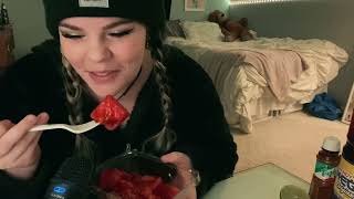 ASMR  Eating Watermelon with tajin lime amp chamoy [upl. by Tiedeman828]