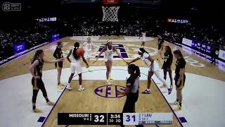 LSUs Angel Reese fouled hits free throws vs Missouri [upl. by Lynsey24]