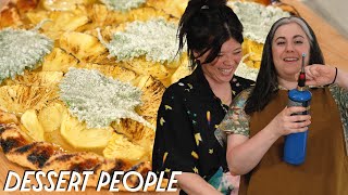 Claire Saffitz amp Natasha Pickowicz Make a Delicious Pineapple Galette  Dessert People [upl. by Henleigh]