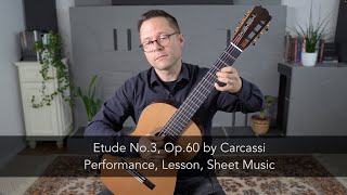 Etude No3 Op60 by Carcassi and Lesson for Classical Guitar [upl. by Weber]