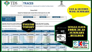 FORM 26ASTAN amp Section Wise Summary Builder English Version [upl. by Foster872]