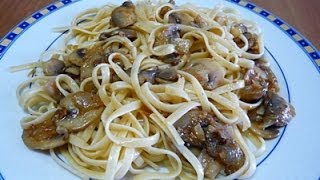 TALLARINES CON CHAMPIÃ‘ONES ðŸðŸ„Vegano [upl. by Werdnaed]