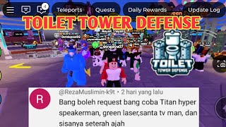 Request dari RezaMuslimin toilet tower defense roblox [upl. by Llorre64]