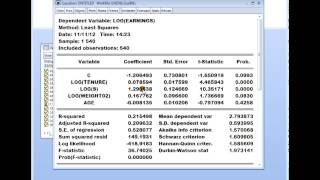 Eviews 7 Testing linear restrictions in regression [upl. by Bridget]