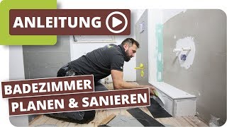 Badezimmer planen amp sanieren  Klebevinyl in der Dusche [upl. by Rednasxela]