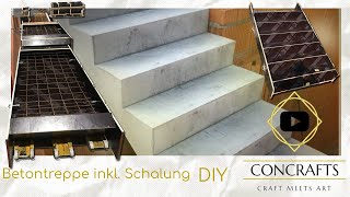 Treppe aus Beton gießen inklusive Schalung selber bauen DIY  How To [upl. by Turk]