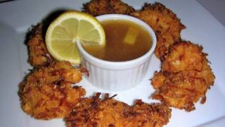 Coconut Shrimp Recipe  Crispy Fried Appetizer with Lemon Ginger Dipping Sauce [upl. by Aserahs]