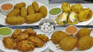 Instant 4 Types Egg Snacks Recipe  Crispy Egg Roll  Onion Egg Pakoda  Egg Bonda  Chef Ashok [upl. by Nodnart]